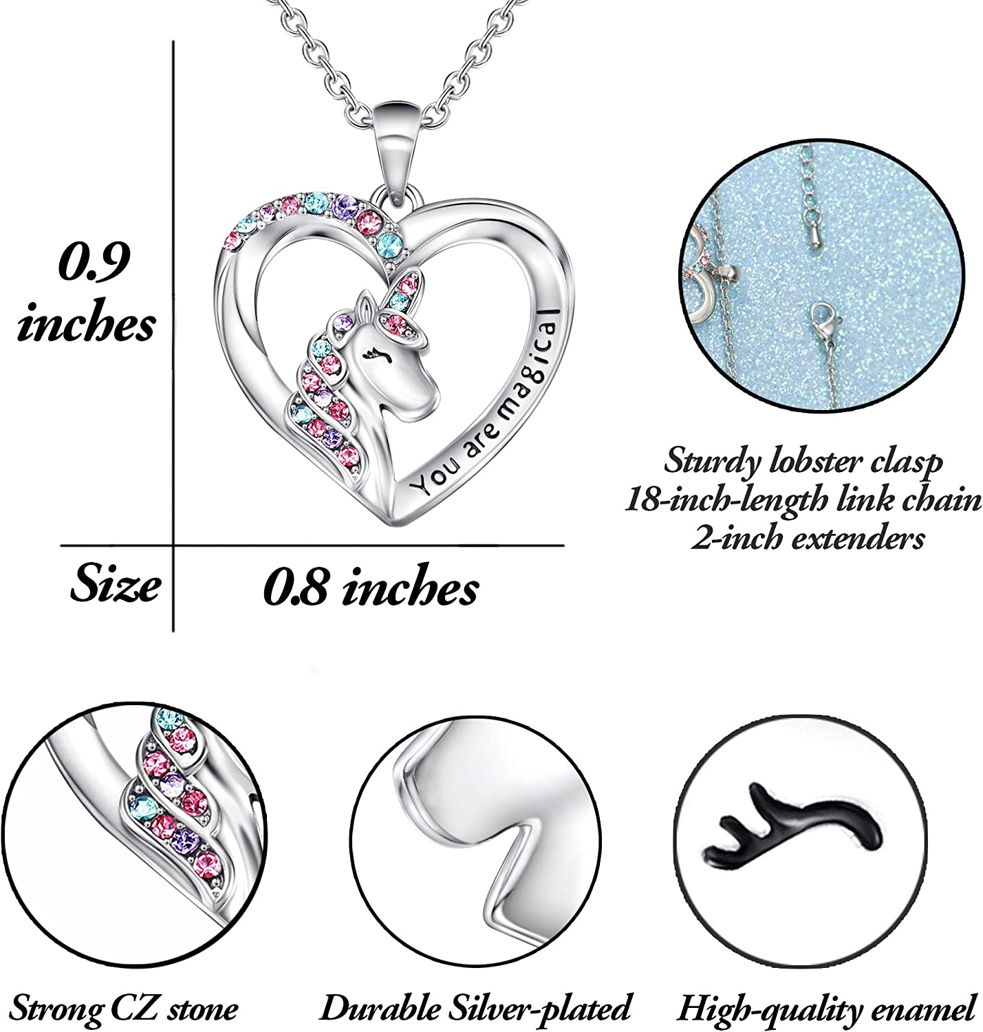 Unicorn Necklace for Women Girls: You Are Magical Necklace