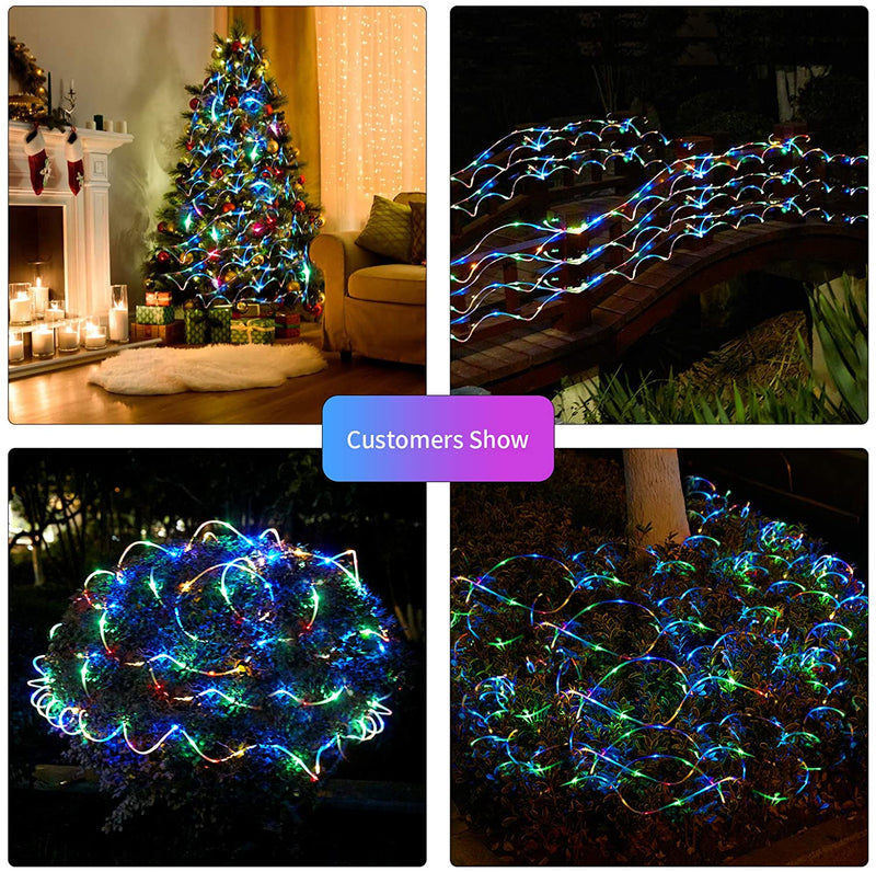 Solar Powered String Lights - Outdoor LED Rope Lights Copper Wire 72 ft/200 LEDs - SKINMOZ MARKET