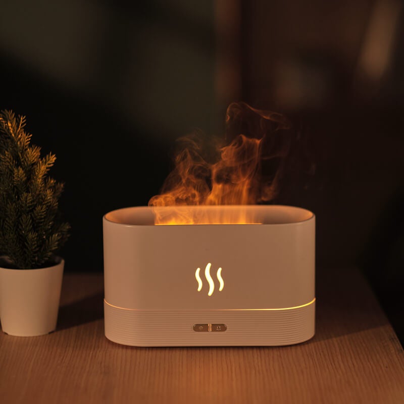 Flame Humidifier Essential Oil Diffuser : Electric Mini Car Fire Aroma Diffuser - SKINMOZ MARKET