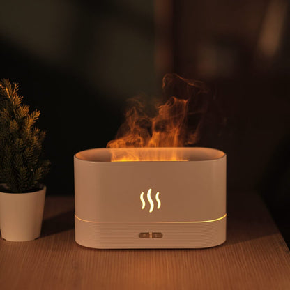 Flame Humidifier Essential Oil Diffuser : Electric Mini Car Fire Aroma Diffuser - SKINMOZ MARKET