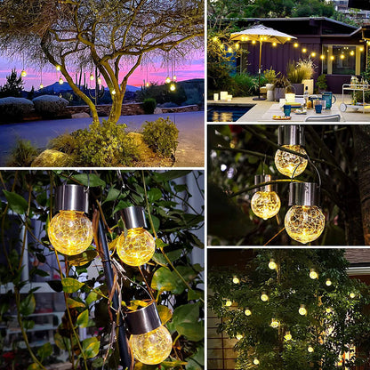 Solar Outdoor Hanging Lights - 12Pcs Solar Powered Glass Ball Lights Waterproof For Tree - SKINMOZ MARKET