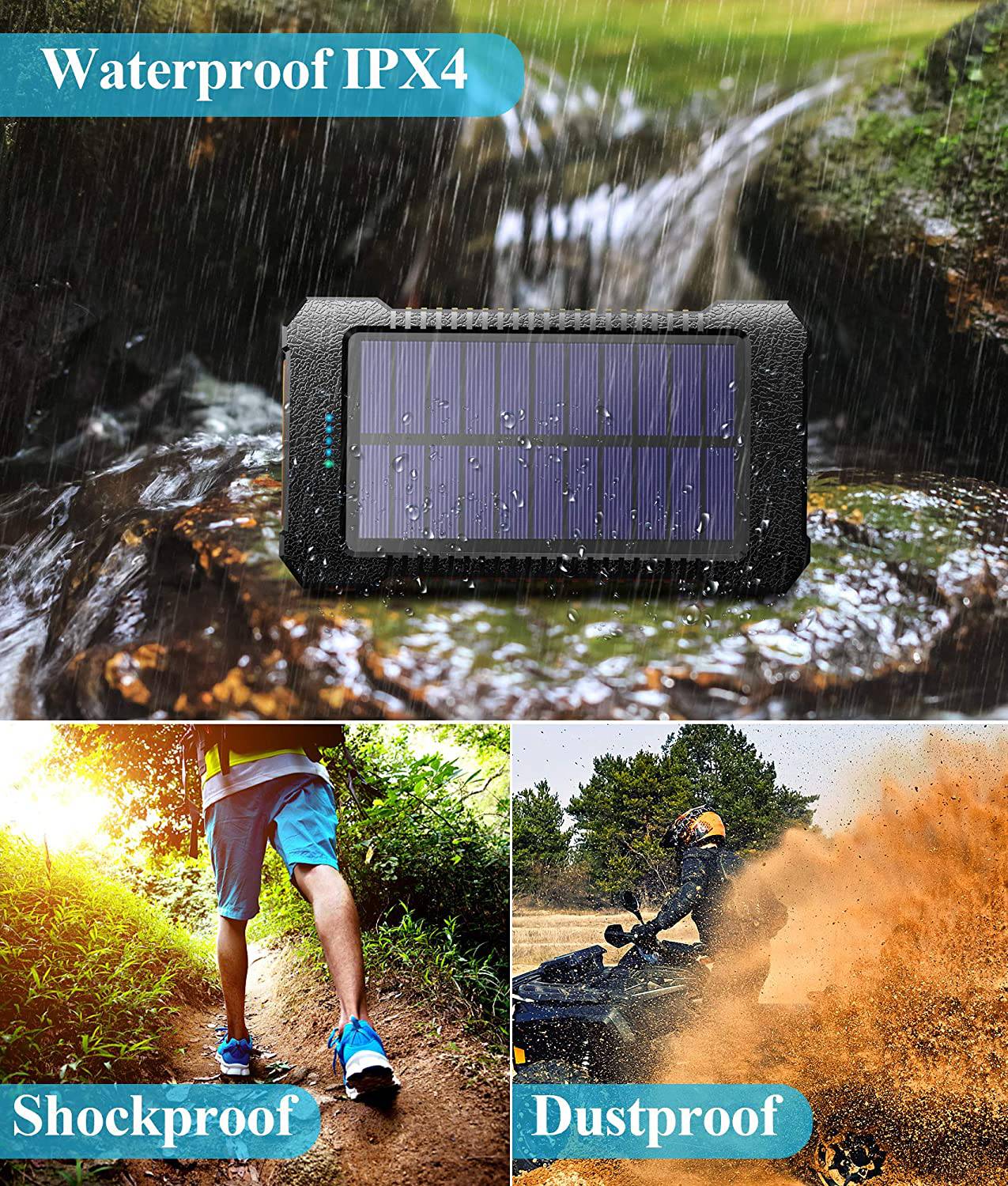 Solar Power Bank Portable 26800mAh Phone Charger - Fast Charging Battery - SKINMOZ MARKET