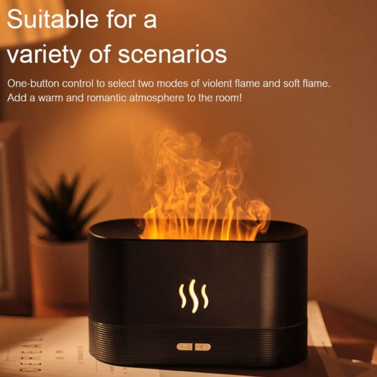 Flame Humidifier Essential Oil Diffuser : Electric Mini Car Fire Aroma Diffuser - SKINMOZ MARKET