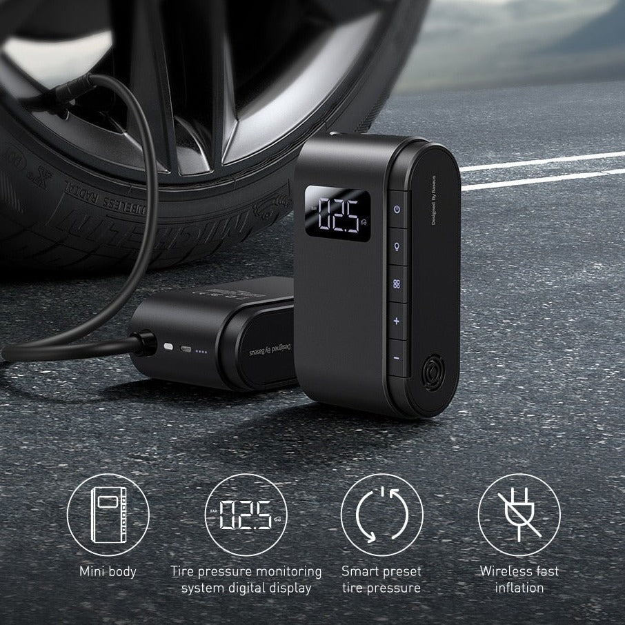 Air Compressor For Car Tire Inflator : Portable Mini Car Air Pump - SKINMOZ MARKET