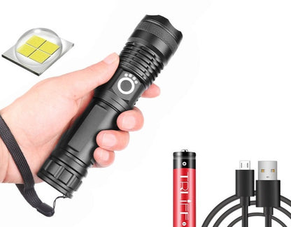 Brightest Flashlight: Ultra Bright 90000 Lumens Tactical Rechargeable Flashlight - SKINMOZ MARKET