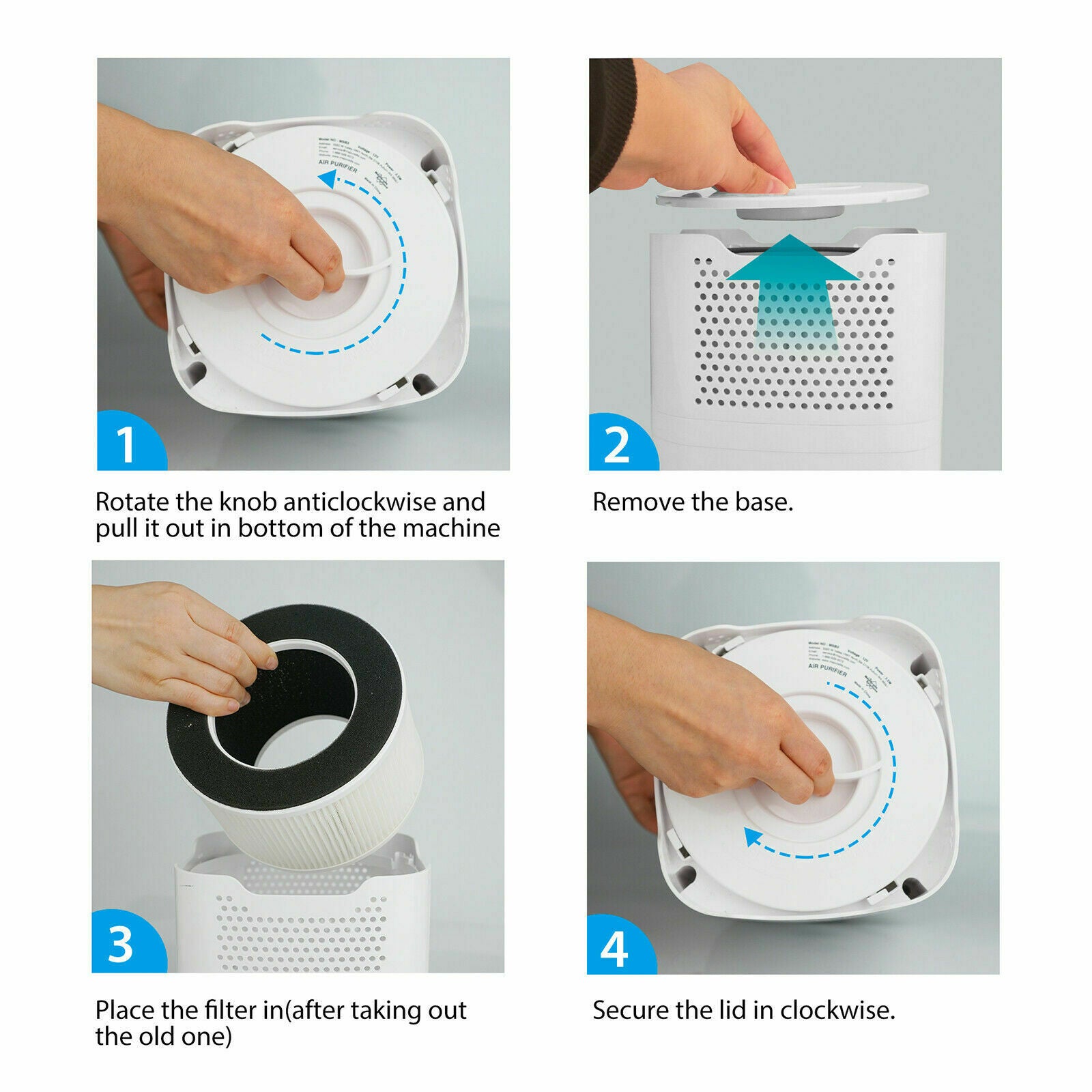 Large Room Air Purifier True HEPA Filter: Odor Allergies Eliminator Home Office - SKINMOZ MARKET