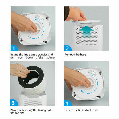 Large Room Air Purifier True HEPA Filter: Odor Allergies Eliminator Home Office - SKINMOZ MARKET