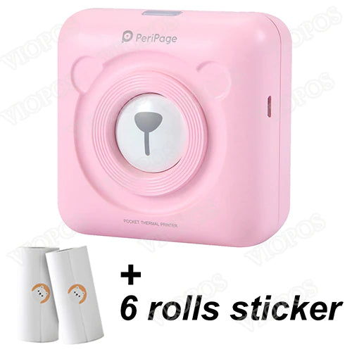 Mini Photo Printer: Instant Portable Wireless Printer + 6 Rolls