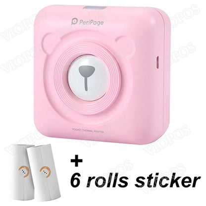 Mini Photo Printer: Instant Portable Wireless Printer + 6 Rolls