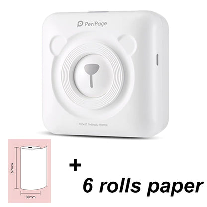 Mini Photo Printer: Instant Portable Wireless Printer + 6 Rolls