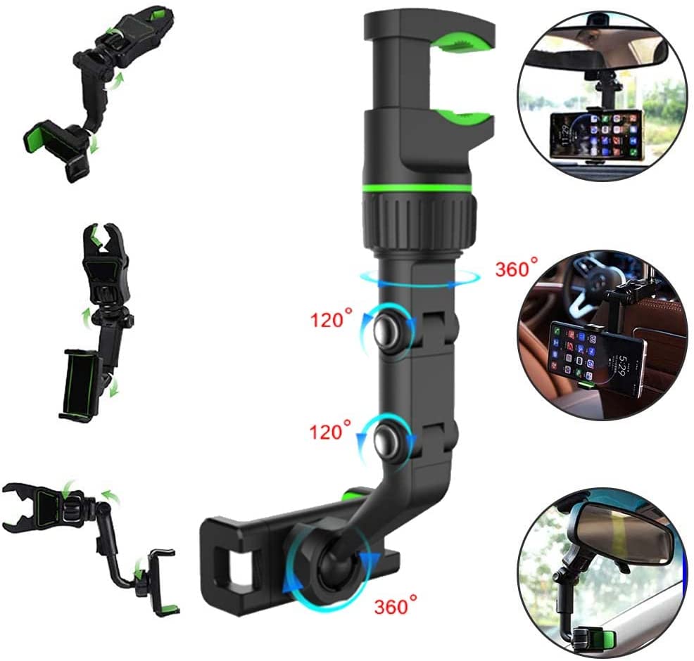 Car Phone Holder - Multifunctional Rearview Rotating  GPS Holder 360° - SKINMOZ MARKET