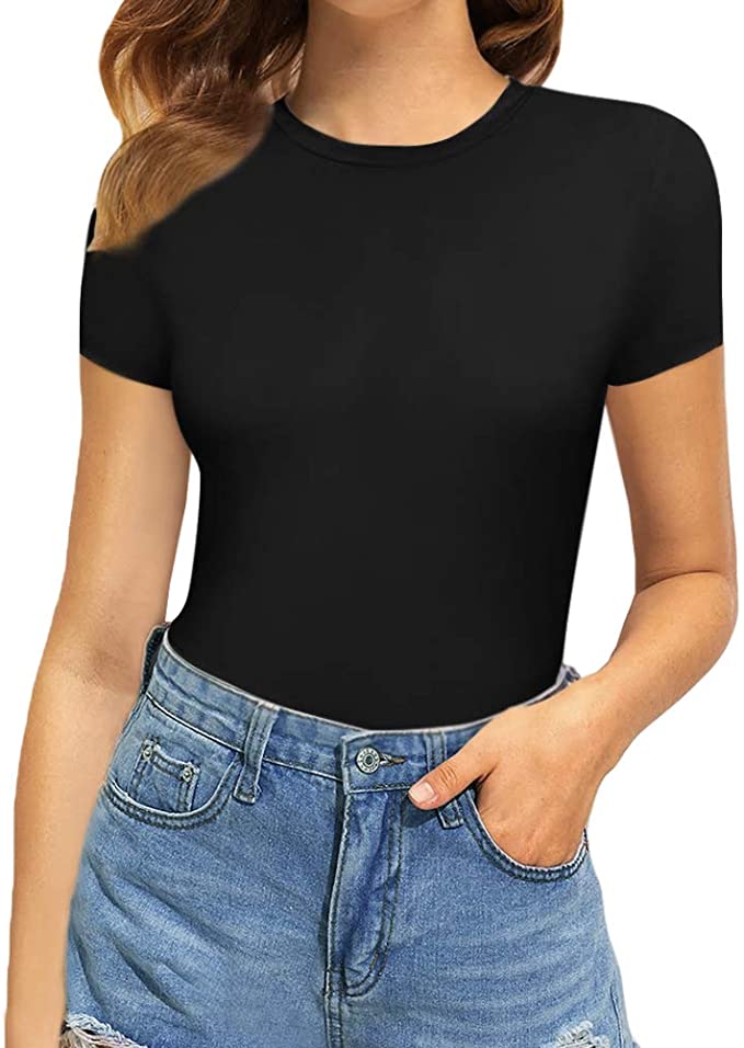 Tshirt Bodysuits: Fits Everybody Women's Round Neck T-shirts All Colors - SKINMOZ MARKET