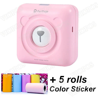Mini Photo Printer: Instant Portable Wireless Printer + 6 Rolls