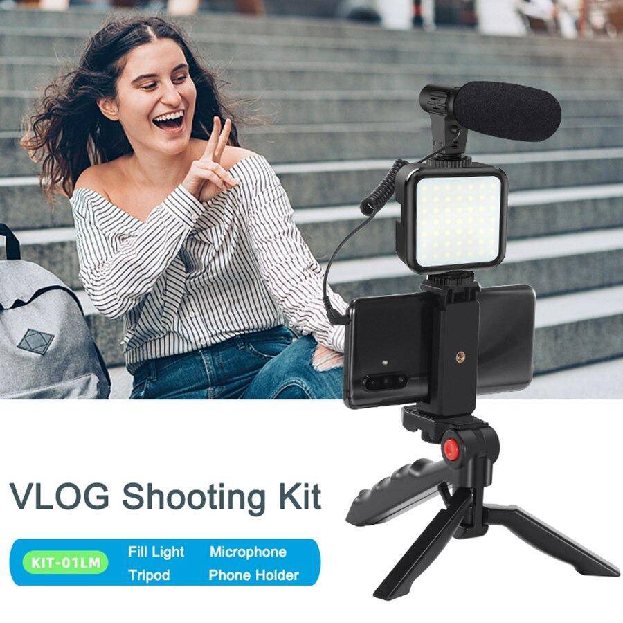 Tripod Stand with Phone Clamp Holder And Micro For Vlogging - SKINMOZ MARKET