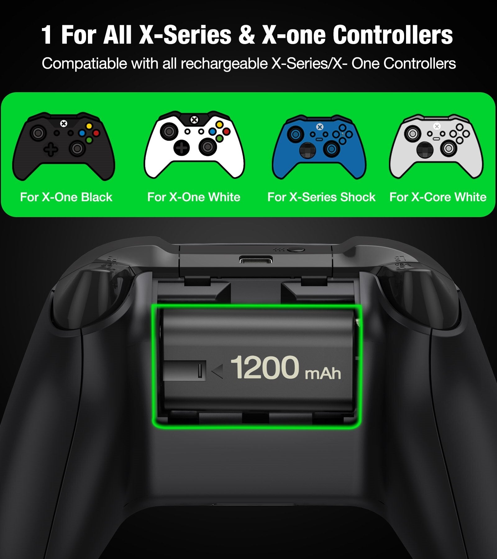 Xbox Wireless Controller Battery Rechargeable - 4x Batteries Xbox Series X/S/Xbox One S/X - SKINMOZ MARKET