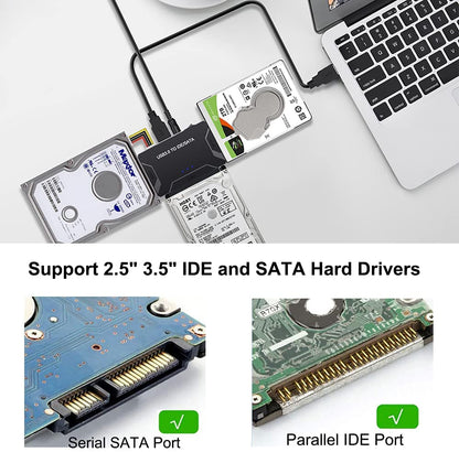 USB Hard Drive Adapter - SATA To USB 3.0 IDE Adapter Pro Converter - SKINMOZ MARKET